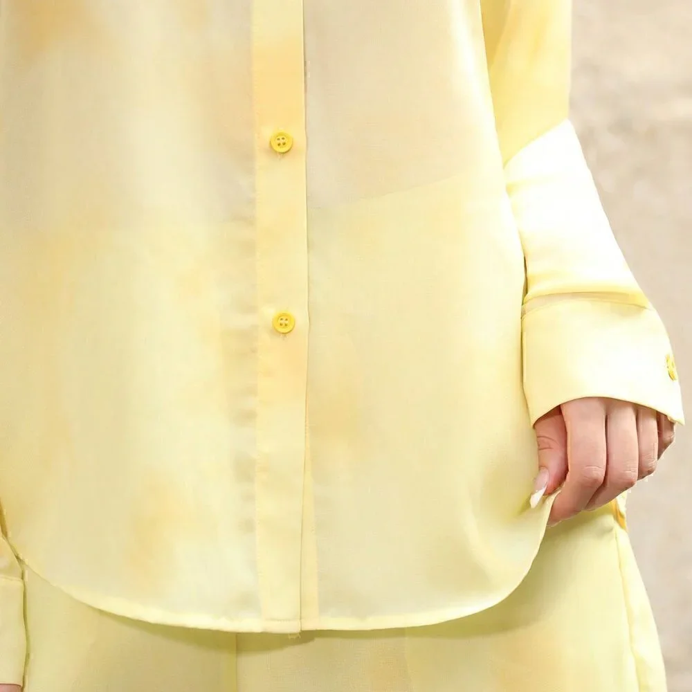 Yellow Boho Womens Shirt & Shorts Set - Picture 4 of 5
